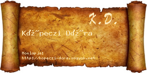 Köpeczi Dóra névjegykártya