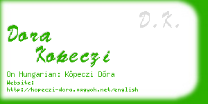 dora kopeczi business card