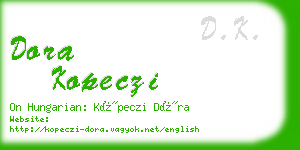 dora kopeczi business card